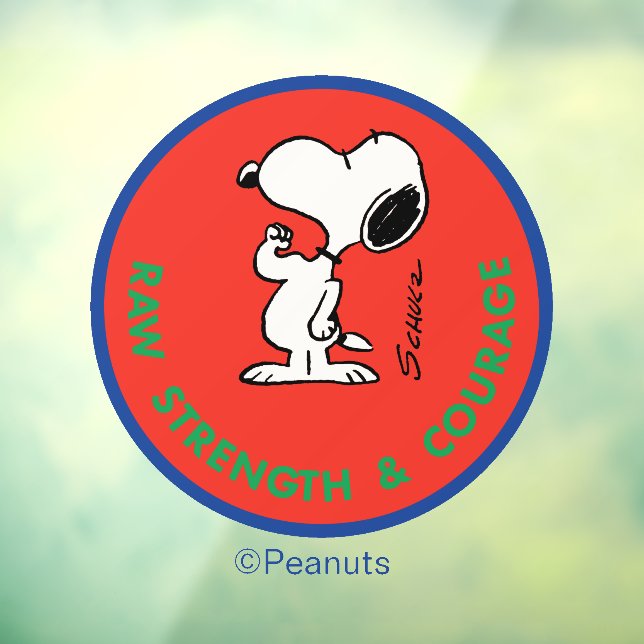 Peanuts | Snoopy Raw Strength & Courage Badge Window Cling (Sheet 3)