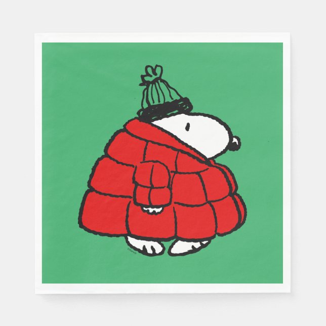 Peanuts | Snoopy Red Puffer Jacket Napkin (Front)