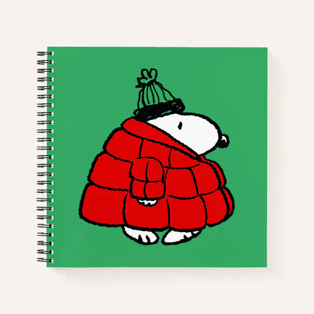 Peanuts | Snoopy Red Puffer Jacket Notebook | Zazzle