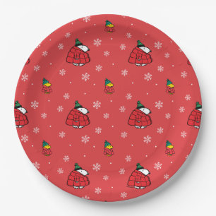 Peanuts   Snoopy Red Puffer Jacket Paper Plate