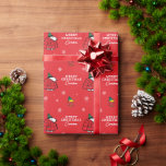 Peanuts | Snoopy Red Puffer Jacket Wrapping Paper<br><div class="desc">Wrap up that special gift with this fun Peanuts Christmas gift wrap. Customize by adding a message and your name.</div>