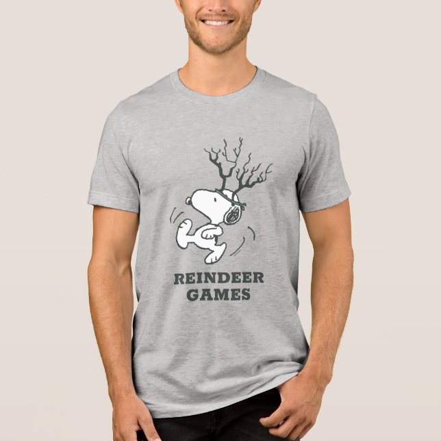Peanuts | Snoopy Reindeer Tri-Blend Shirt (Front)