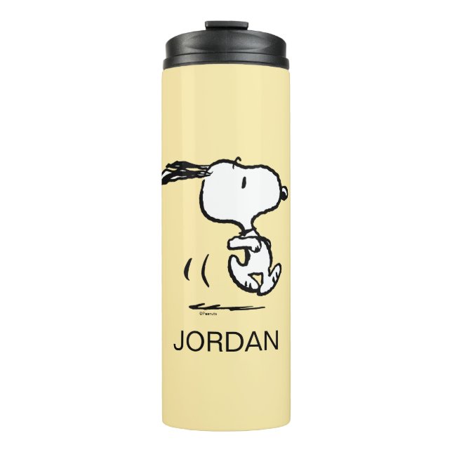 Peanuts | Snoopy Running | Add Your Name Thermal Tumbler (Front)