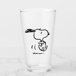 Peanuts   Snoopy Running Glass