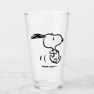 Peanuts Snoopy Running Glass
