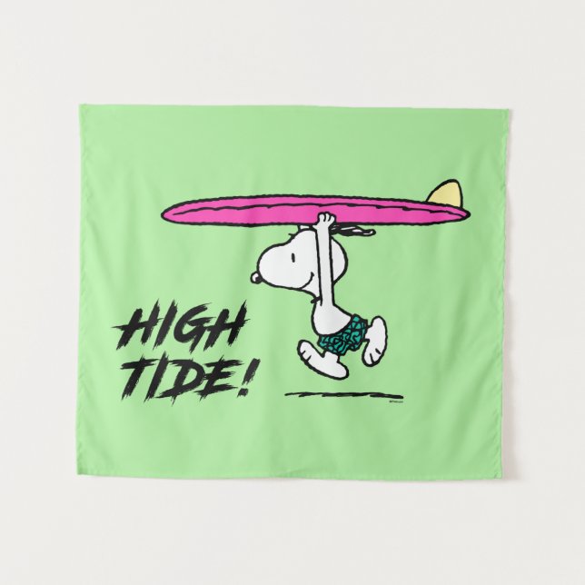 Peanuts | Snoopy Running to the Surf Tapestry (Front (Horizontal))