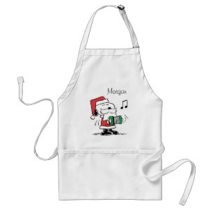 Peanuts   Snoopy Santa Claus Accordian Standard Apron