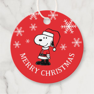 Peanuts   Snoopy Santa Claus Favour Tags