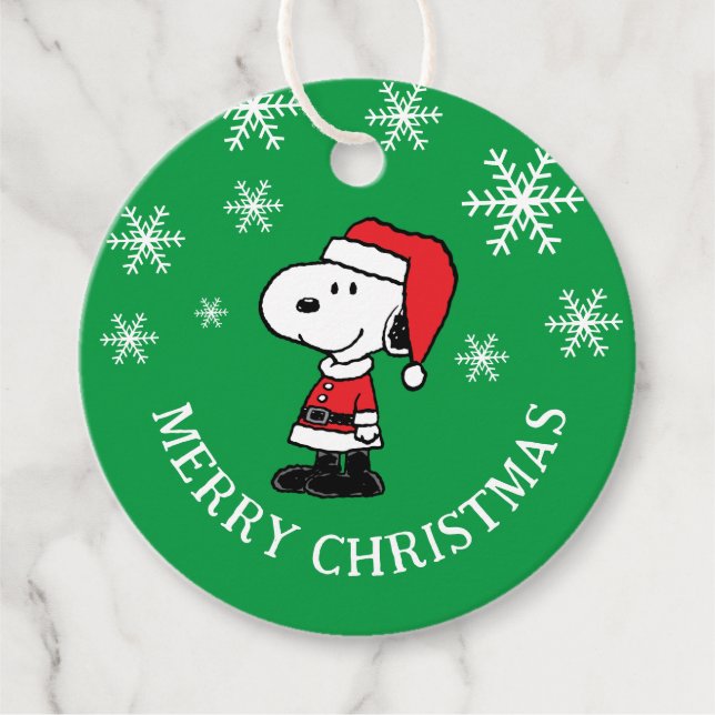 Peanuts | Snoopy Santa Claus Favour Tags (Front)