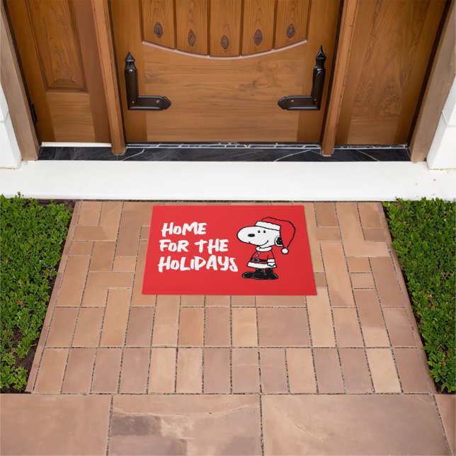 Peanuts | Snoopy Santa Home for the Holidays Doormat (Outdoor)