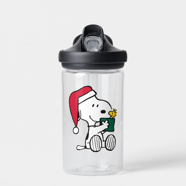 Peanuts | Snoopy Santa & Woodstock Gift Water Bottle (Front)