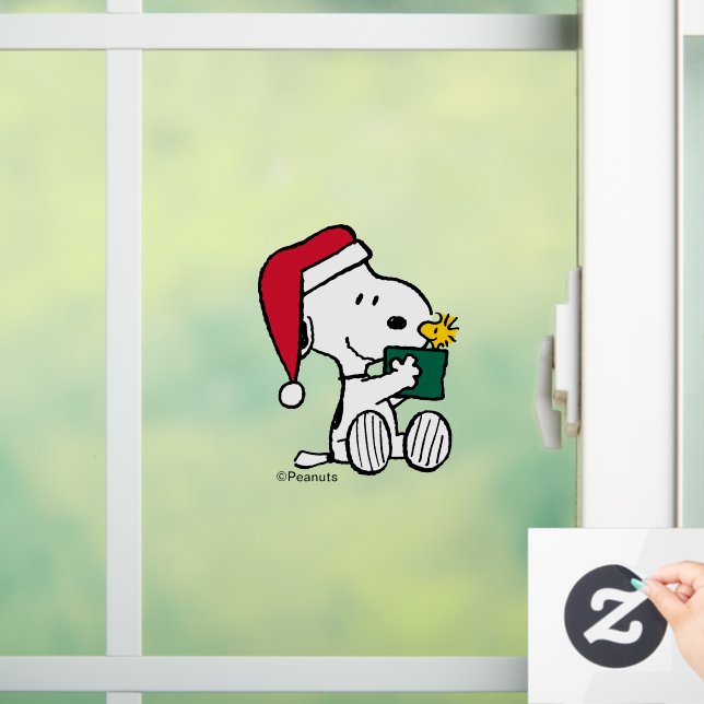 Peanuts | Snoopy Santa & Woodstock Gift Window Cling (Home)
