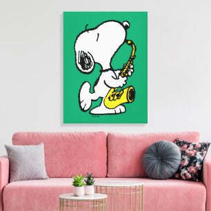 Peanuts   Snoopy Saxophone Player Canvas Print