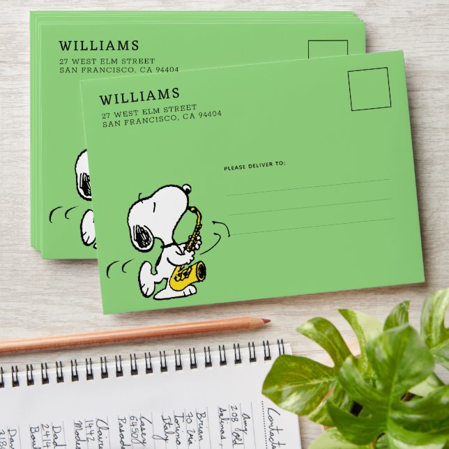 Peanuts | Snoopy Saxophone Player Envelope (Stacked)