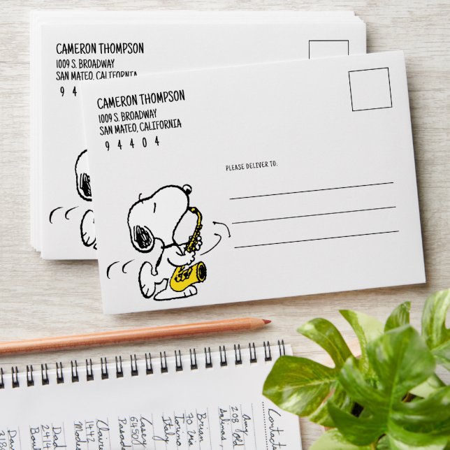 Peanuts | Snoopy Saxophone Player Envelope (Stacked)