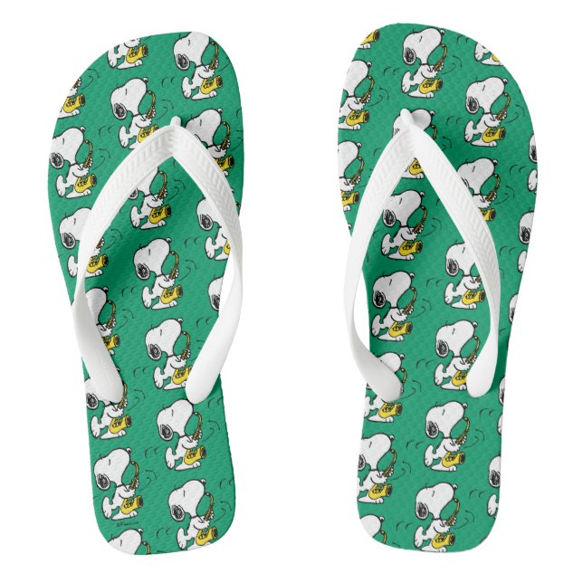 Peanuts | Snoopy Saxophone Player Flip Flops (Footbed)