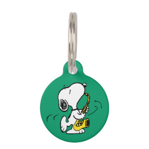 Peanuts   Snoopy Saxophone Player Pet Tag
