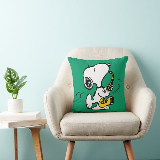 Peanuts | Snoopy Saxophone Player Throw Pillow (Chair)