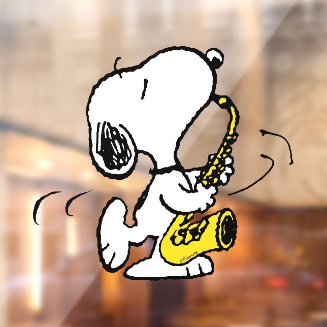 Peanuts | Snoopy Saxophone Player Window Cling (Sheet 2)