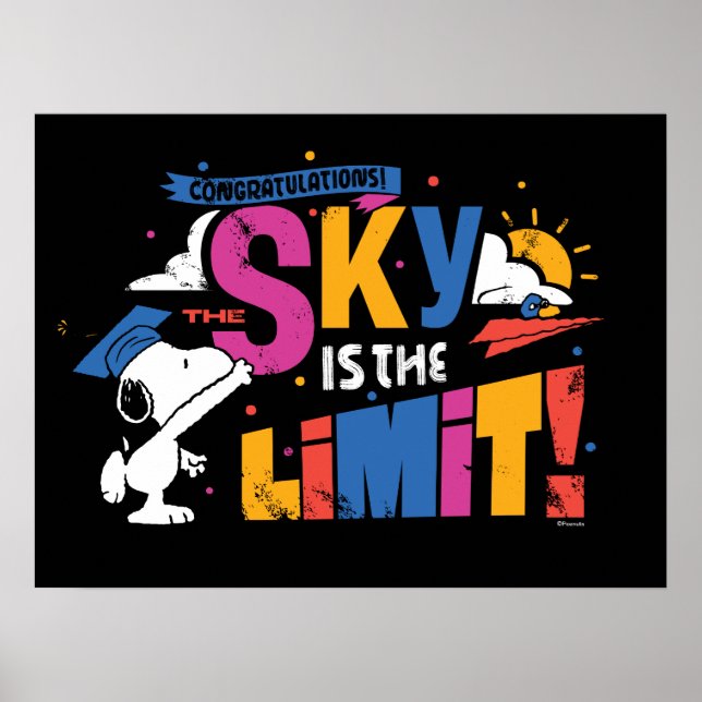 Peanuts Snoopy Sky Is The Limit Graduation Poster (Front)