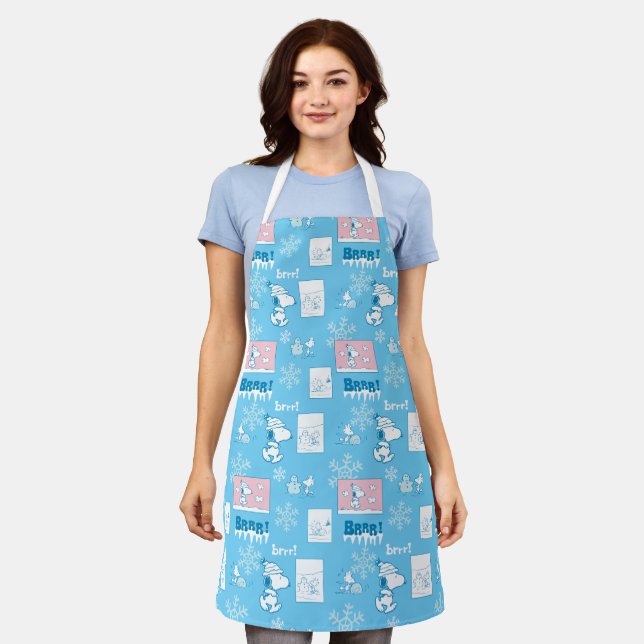Peanuts | Snoopy Snow Day Pattern Apron (Worn)