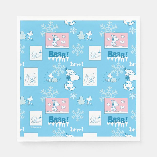 Peanuts | Snoopy Snow Day Pattern Napkin (Front)