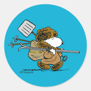 Peanuts   Snoopy Snow Warrior Classic Round Sticker