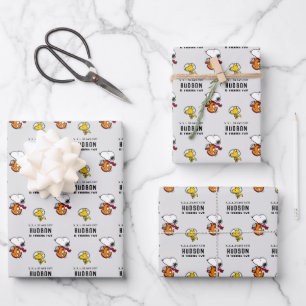 Peanuts   Snoopy Space Birthday Wrapping Paper Sheet