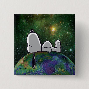 Peanuts   Snoopy Spaced Out 2 Inch Square Button