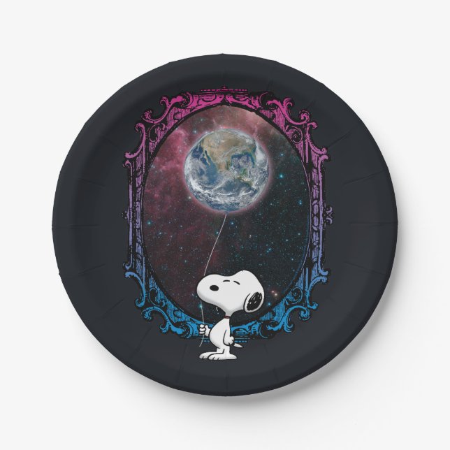 Peanuts | Snoopy Spaced Out Balloon Paper Plate (Front)