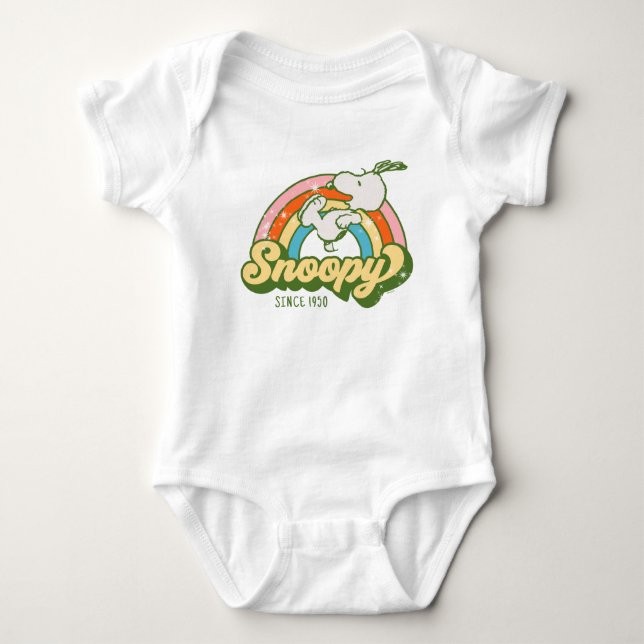 Peanuts | Snoopy Sparkle Rainbow Baby Bodysuit (Front)