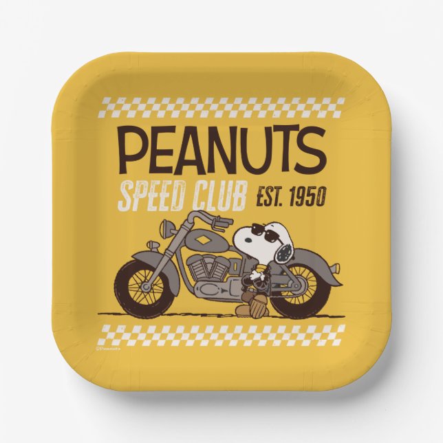 Peanuts | Snoopy Speed Club Paper Plate (Front)