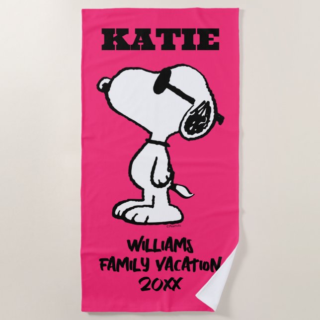 Peanuts | Snoopy Sunglasses Family Vacation Beach Towel (Front)