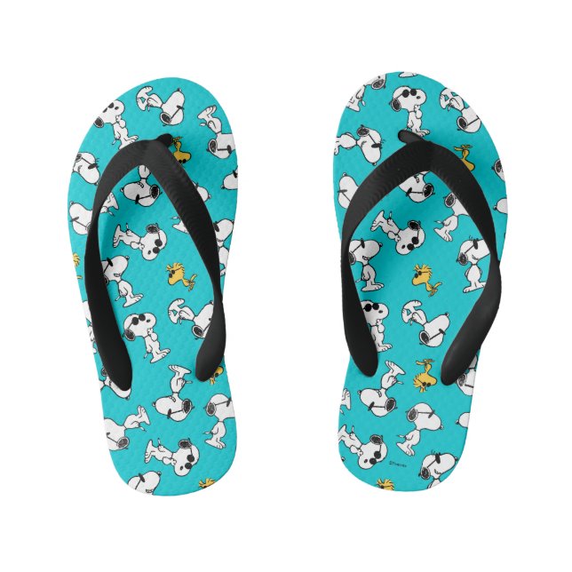 Peanuts | Snoopy & Sunglasses Pattern Kid's Flip Flops (Footbed)