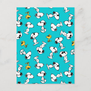 Peanuts Snoopy & Sunglasses Pattern Postcard
