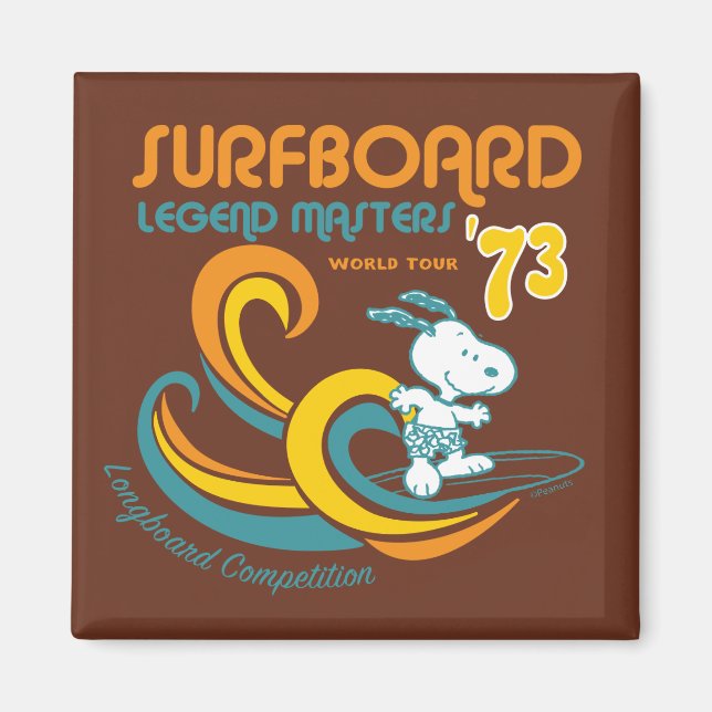 Peanuts | Snoopy Surfboard Longboard Competition Magnet (Front)