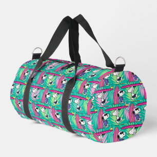 Peanuts   Snoopy Teal Surf Pattern Duffle Bag