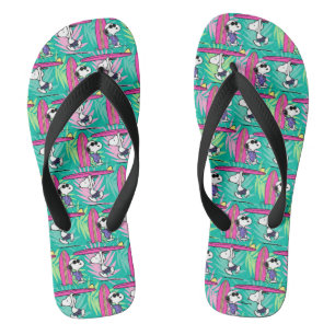 Peanuts   Snoopy Teal Surf Pattern Flip Flops