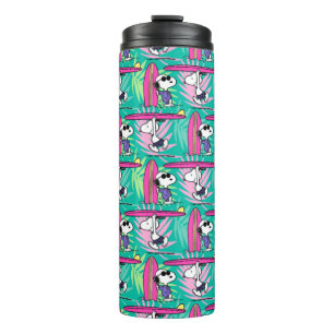 Peanuts   Snoopy Teal Surf Pattern Thermal Tumbler