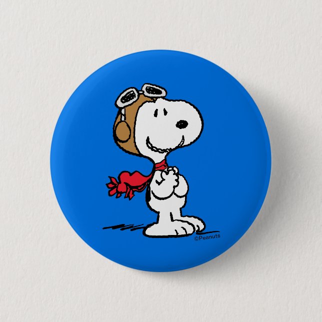 Peanuts | Snoopy The Flying Ace 2 Inch Round Button (Front)
