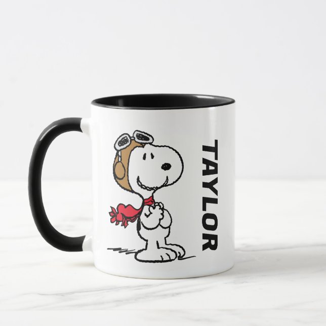 Peanuts | Snoopy The Flying Ace | Add Your Name Mug (Left)