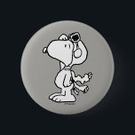 Peanuts | Snoopy the Flying Ace BW 2 Inch Round Button<br><div class="desc">This cute Peanuts design features Snoopy as the World War I flying ace reading to take on the Red Baron of Germany.</div>