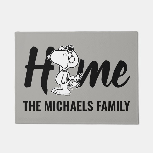 Peanuts | Snoopy the Flying Ace BW Doormat (Front)