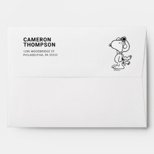 Peanuts   Snoopy the Flying Ace BW Envelope