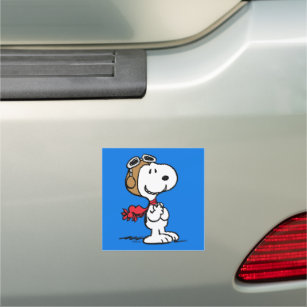 Peanuts   Snoopy The Flying Ace Car Magnet