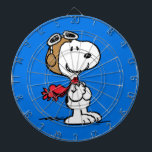 Peanuts | Snoopy The Flying Ace Dartboard<br><div class="desc">This cute Peanuts design features Snoopy as the World War I flying ace reading to take on the Red Baron of Germany.</div>