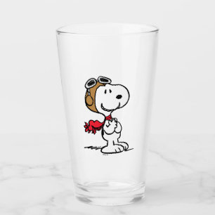Peanuts Snoopy The Flying Ace Glass