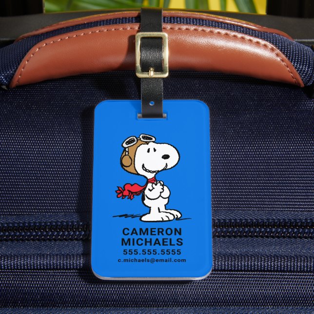 Peanuts | Snoopy The Flying Ace Luggage Tag (Front Insitu 2)