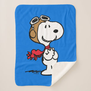 Peanuts   Snoopy The Flying Ace Sherpa Blanket