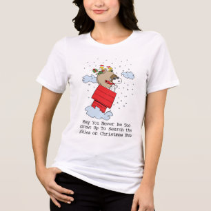 Peanuts Snoopy the Red Baron at Christmas Tri-Blend Shirt